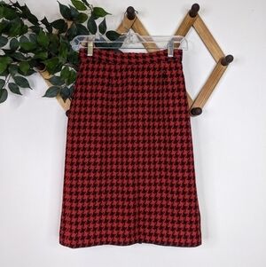 Vintage JH Collectibles Wool Houndstooth Knee Length Pencil Skirt -Size 4